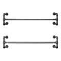 Set da 2 appendiabiti da parete per grucce LINEA, nero