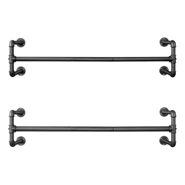 Set da 2 appendiabiti da parete per grucce LINEA, nero
