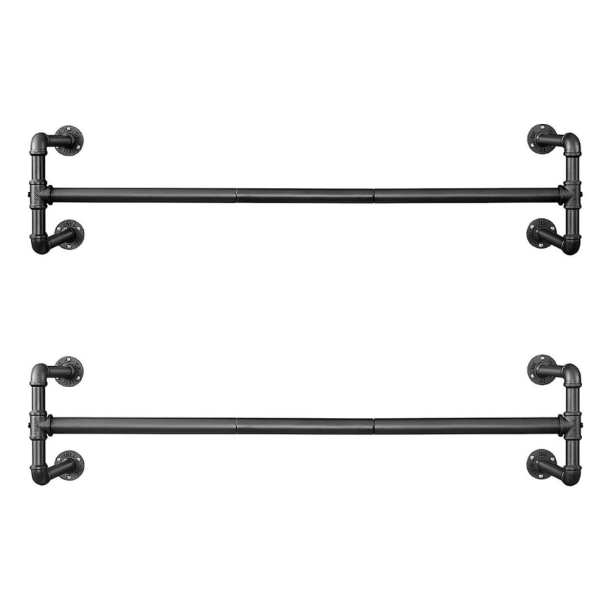 Set da 2 appendiabiti da parete per grucce LINEA, nero