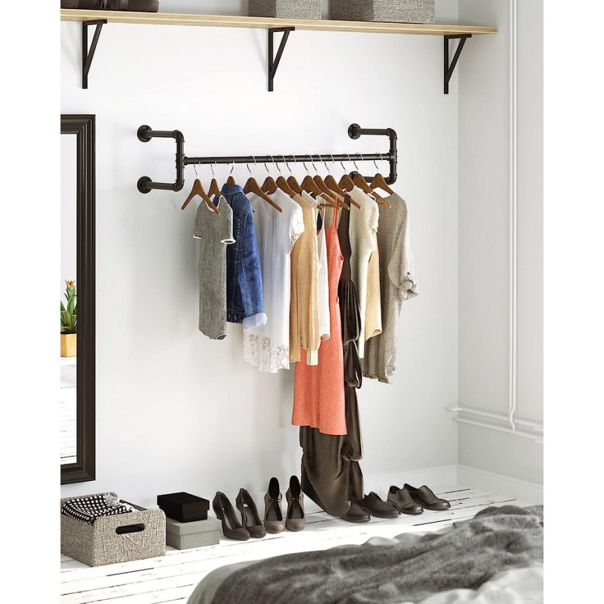 Set da 2 appendiabiti da parete per grucce LINEA, nero