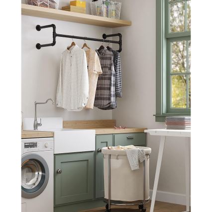 Set da 2 appendiabiti da parete per grucce LINEA, nero