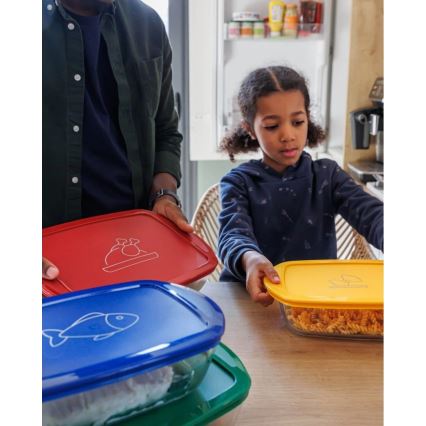 Set da 2 contenitori in vetro per alimenti PYREX 1,2/2,5 l
