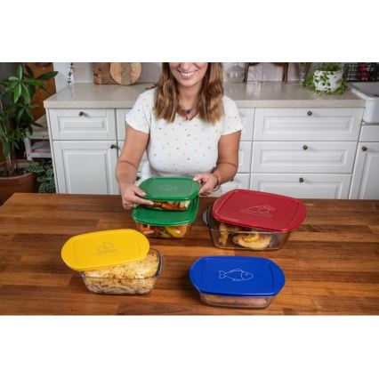 Set da 2 contenitori in vetro per alimenti PYREX 1,2/2,5 l