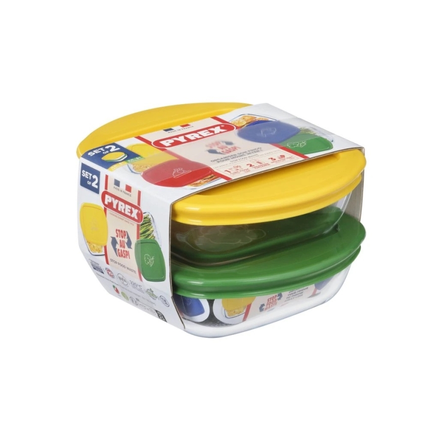 Set da 2 contenitori in vetro per alimenti PYREX da 0,3 l