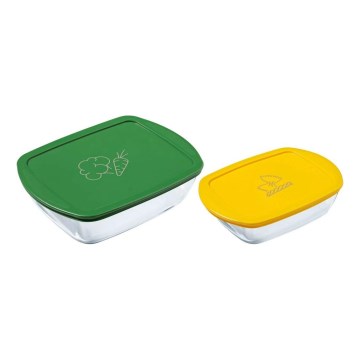 Set da 2 contenitori per alimenti in vetro PYREX 1,2/2,5 l