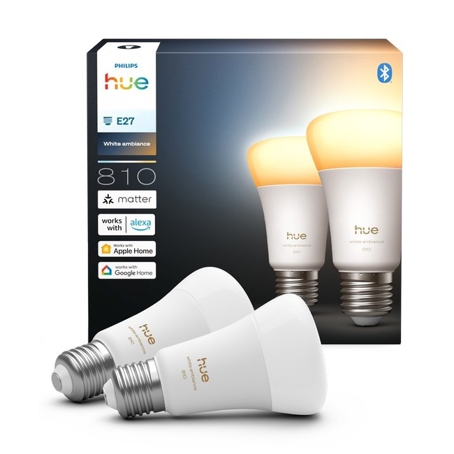Set da 2 lampadine LED dimmerabili Philips Hue WHITE AMBIANCE E27/6W/230V 1000-20000K