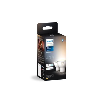 Confezione da 2 lampadine LED dimmerabili Philips Hue WHITE AMBIANCE GU10/4,2W/230V 2200-6500K + interruttore dimmer
