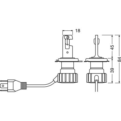Set da 2 lampadine LED per auto NIGHT BREAKER VINTAGE H4 P43T/20W/12V 3000K - Osram