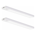 Set da 2 luci LED ricaricabili per mobili con sensore di movimento e crepuscolare VIRO LED/1,2W/3,7V 800 mAh 3000/4000/6500K 30 cm bianco