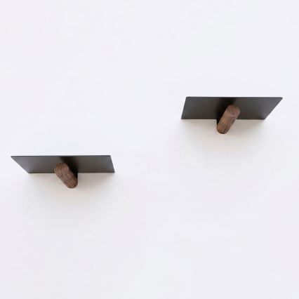 Set da 2 mensole da parete 15x21 cm, nere