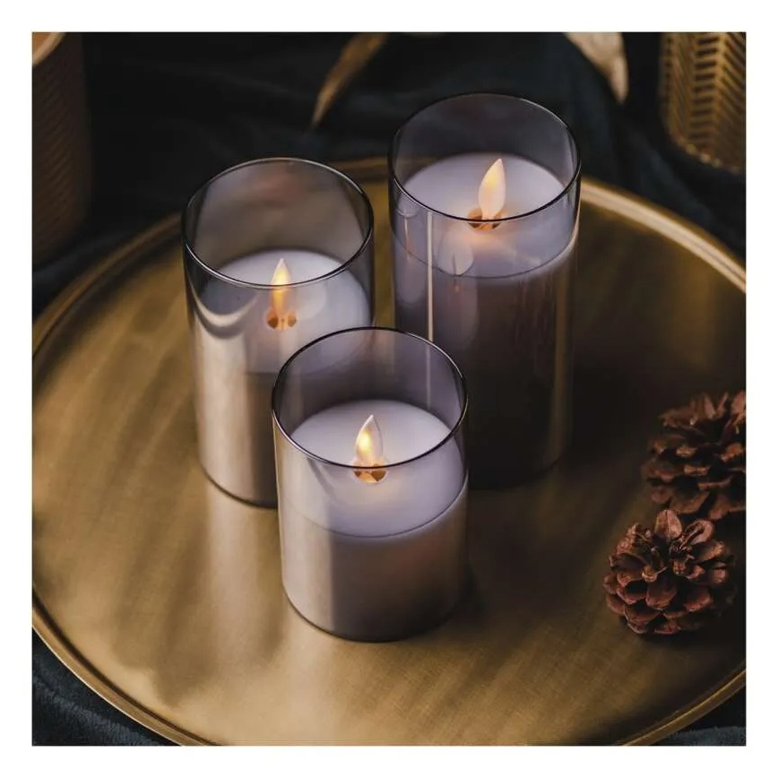 Set da 3 candele LED/6xAA