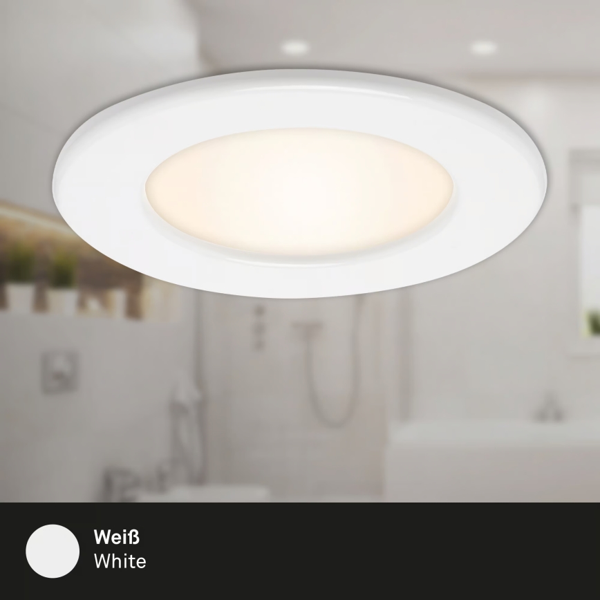 Set da 3 faretti da incasso per bagno LED/6W/230V 3000K IP44 bianco