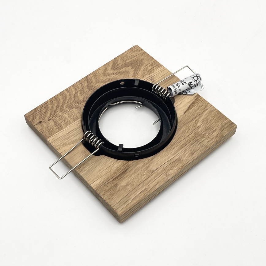 Set da 3 faretti da incasso TOBBY 1xGU10/20W/230V 11,5x11,5 cm rovere/nero