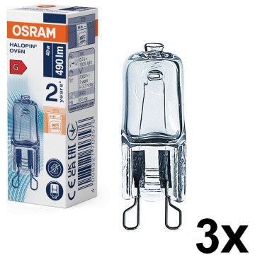 Set da 3 lampadine alogene per forno HALOPIN G9/40W/230V 2700K - Osram