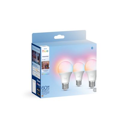 Set da 3 lampadine LED dimmerabili Philips Hue White And Color Ambiance Essential E27/8W/230V 2200-6500K