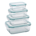 Set da 4 contenitori per alimenti trasparenti/menta