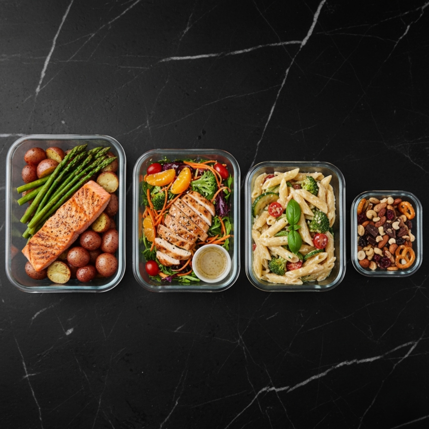 Set da 4 contenitori per alimenti trasparenti/menta