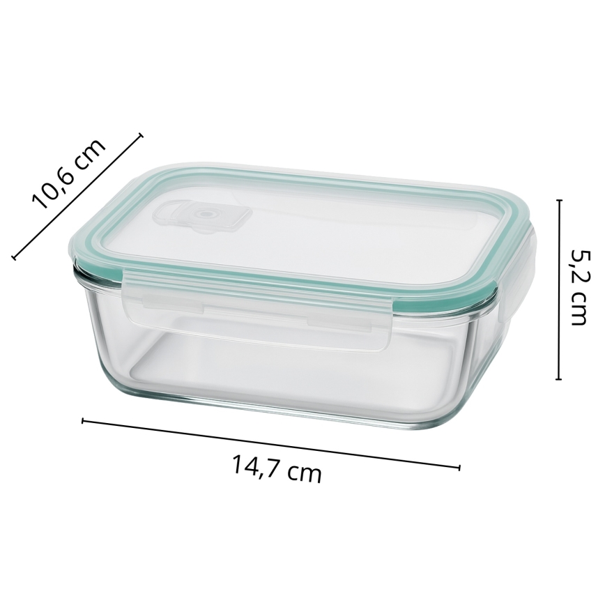 Set da 4 contenitori per alimenti trasparenti/menta