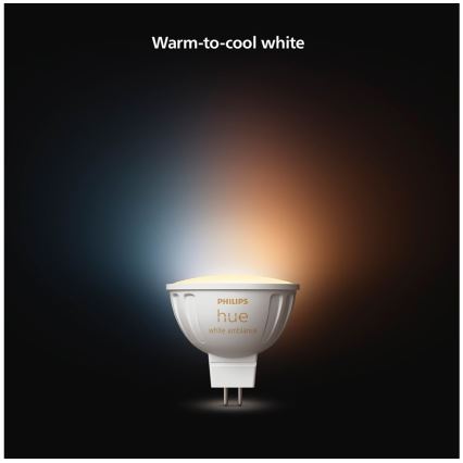 Confezione da 4 lampadine LED dimmerabili Philips Hue WHITE AMBIANCE GU5,3/MR16/5,1W/12V 2200-6500K