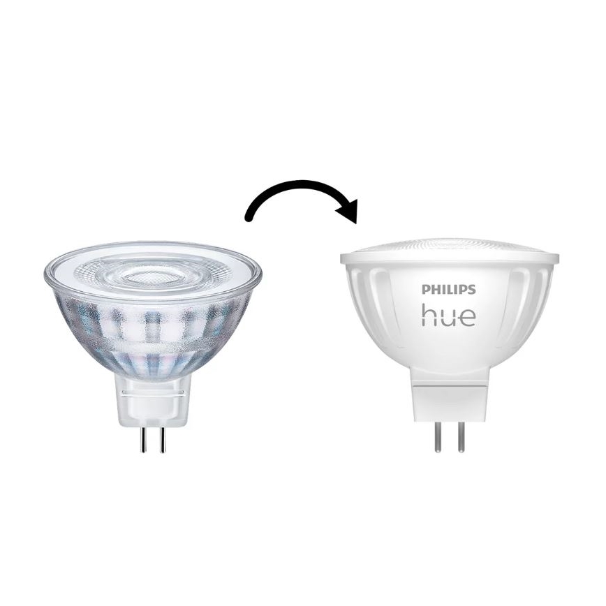 Confezione da 4 lampadine LED dimmerabili Philips Hue WHITE AMBIANCE GU5,3/MR16/5,1W/12V 2200-6500K