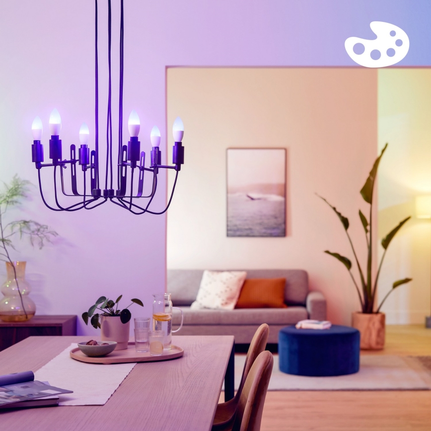 Set da 4 lampadine LED RGB dimmerabili Philips SMART C37 E14/4,9W/230V 2200-6500K