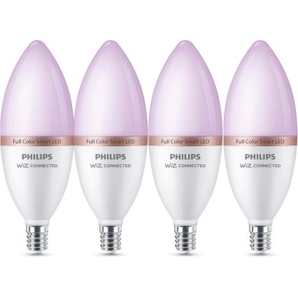 Set da 4 lampadine LED RGB dimmerabili Philips SMART C37 E14/4,9W/230V 2200-6500K