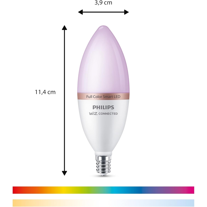 Set da 4 lampadine LED RGB dimmerabili Philips SMART C37 E14/4,9W/230V 2200-6500K
