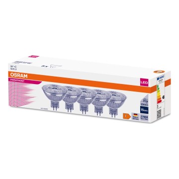Set da 5 lampadine LED MR16 GU5,3/2,6W/12V 2700K 36° - Osram