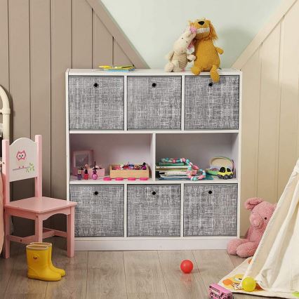 Set da 6 contenitori CURAN 30x30x30 cm, grigio