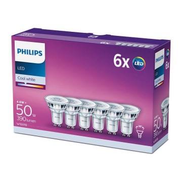 Set da 6 lampadine LED Philips GU10/4,6W/230V 4000K