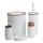 Set da bagno ALISON 5 pz bianco/marrone