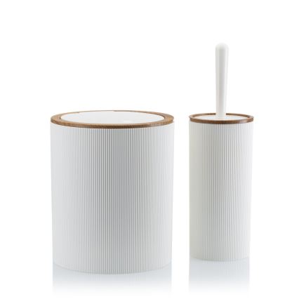 Set da bagno ALISON 5 pz bianco/marrone
