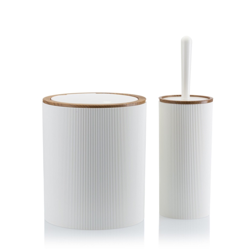 Set da bagno ALISON 5 pz bianco/marrone