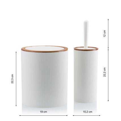 Set da bagno ALISON 5 pz bianco/marrone
