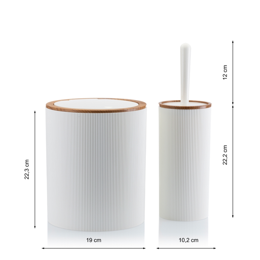 Set da bagno ALISON 5 pz bianco/marrone