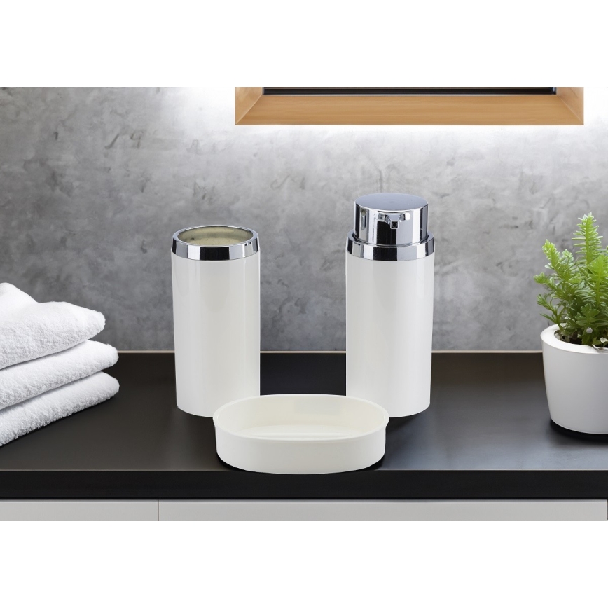 Set da bagno CARMEN 5 pz bianco/cromo lucido