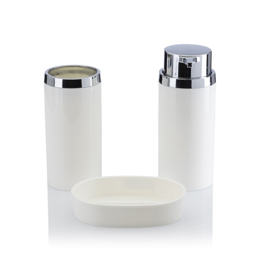Set da bagno CARMEN 5 pz bianco/cromo lucido
