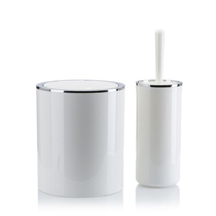 Set da bagno CARMEN 5 pz bianco/cromo lucido