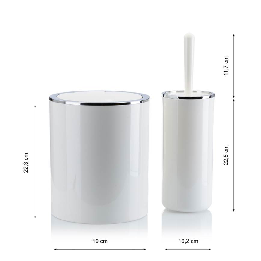 Set da bagno CARMEN 5 pz bianco/cromo lucido