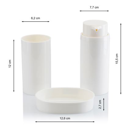 Set da bagno CARMEN 5 pz bianco