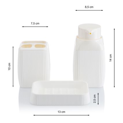 Set da bagno CRYSTAL 5 pz bianco
