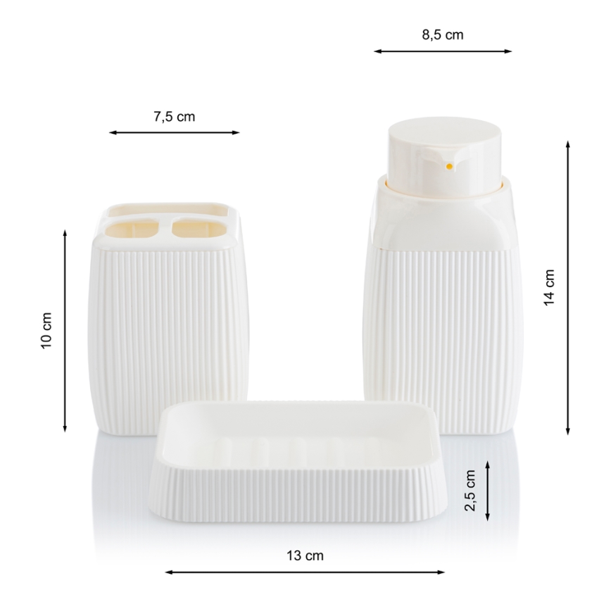 Set da bagno CRYSTAL 5 pz bianco