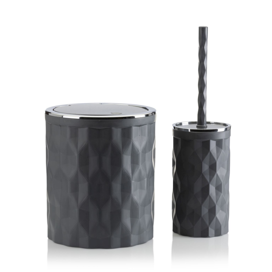 Set da bagno REINA 5 pz antracite/cromo lucido
