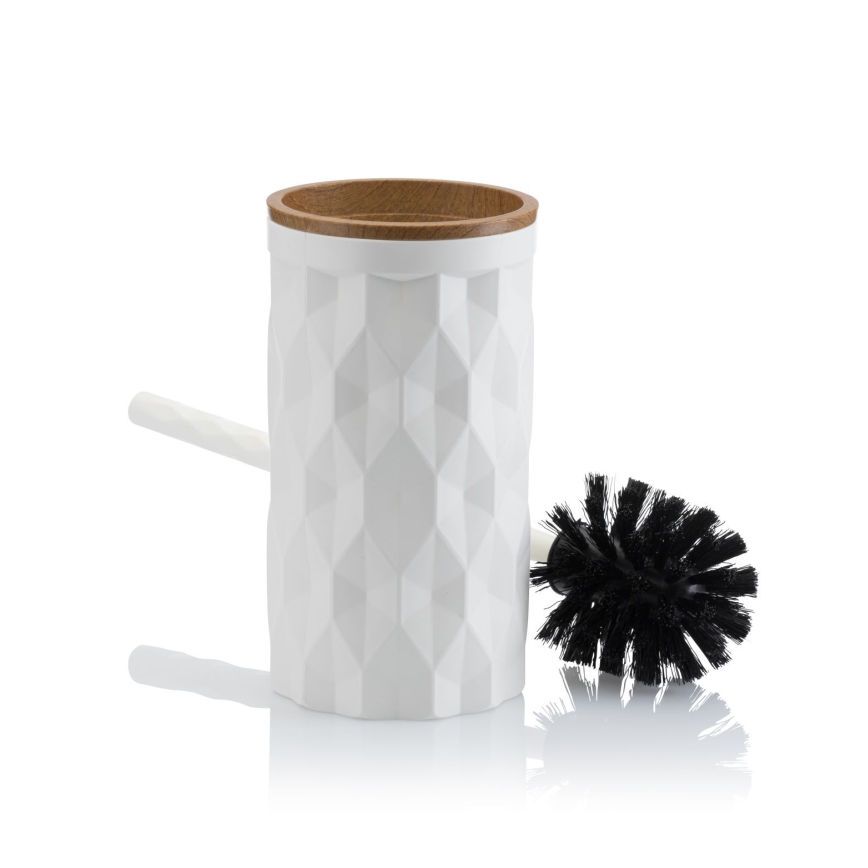 Set da bagno REINA 5 pz bianco/marrone