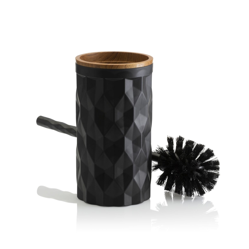 Set da bagno REINA 5 pz nero/marrone