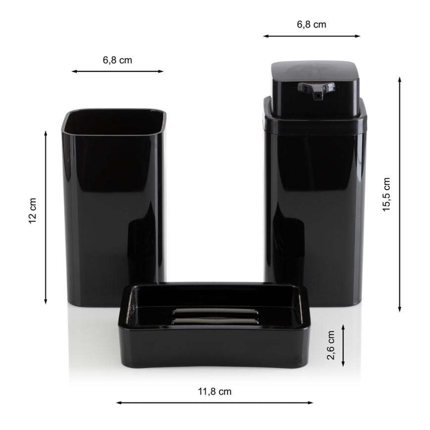 Set da bagno SIERRA 5 pz nero