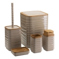 Set da bagno WAVE 5 pz beige/marrone