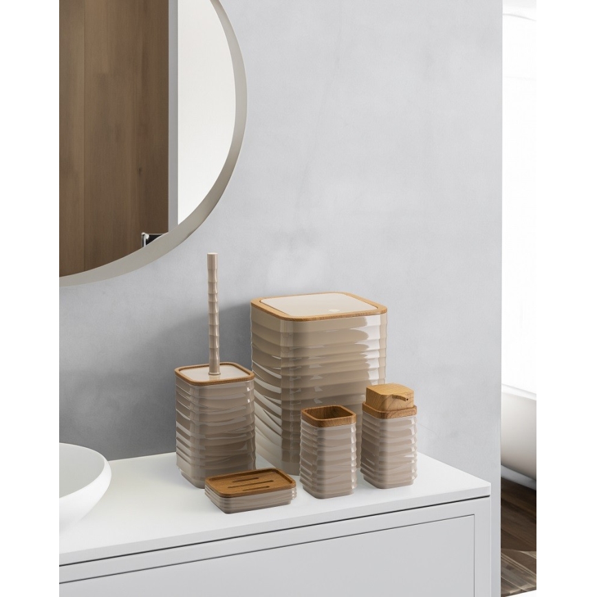 Set da bagno WAVE 5 pz beige/marrone