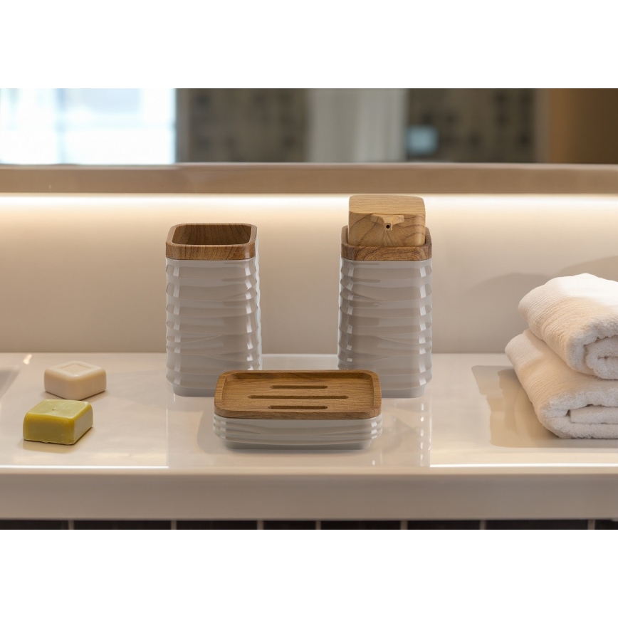 Set da bagno WAVE 5 pz beige/marrone