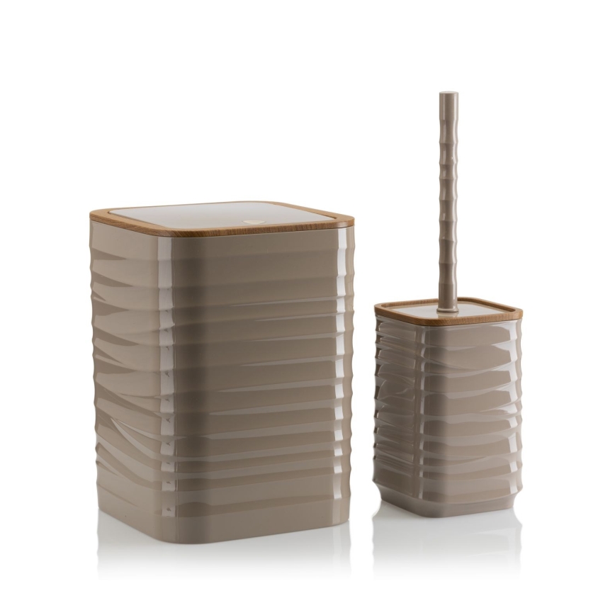 Set da bagno WAVE 5 pz beige/marrone